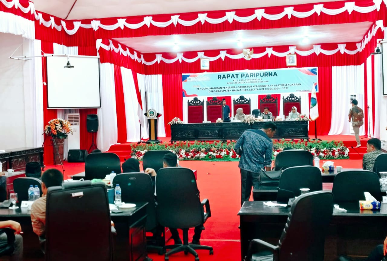 Rapat Paripurna Penetapan Struktur Keanggotaan Alat Kelengkapan DPRD Halsel Periode 2024 - 2029