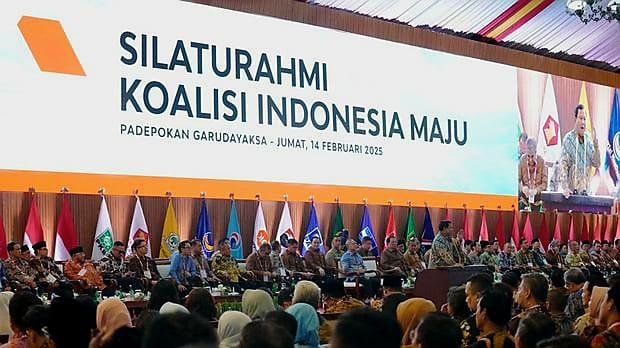 Acara Silaturahmi Kebangsaan Koalisi Indonesia Maju KIM di Hambalang Bogor