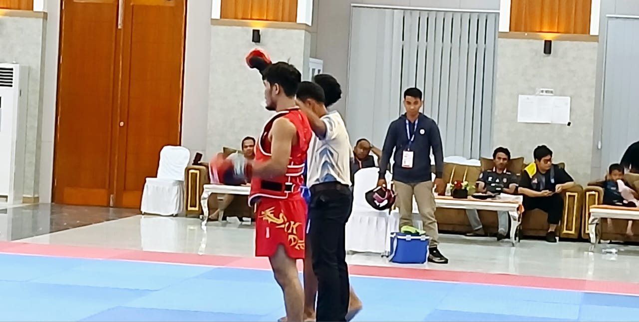 Atlet Wushu Halmahera Selatan Saat Merah Kemenangan