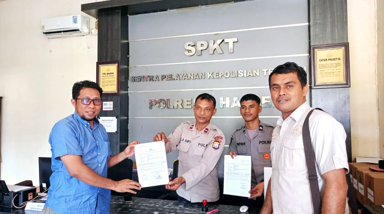 Ketua PWI Halsel Sampaikan Laporan Polisi