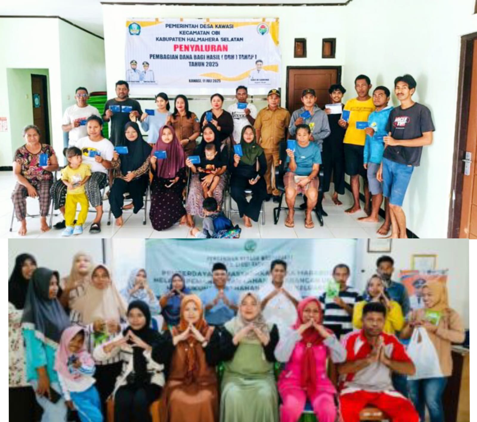 Pemdes Kawasi Bersama Warga Penerima DBH Tahap I 2025