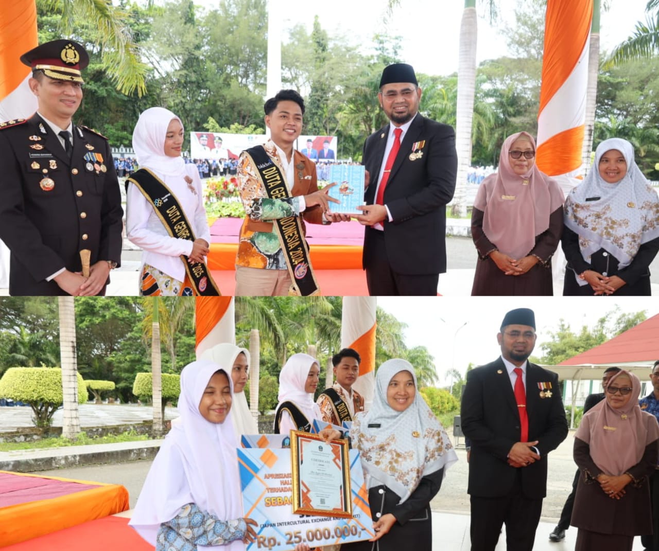 Enpat Siswa Peraih Medali Diberi Penghargaan dan Uang Pembinaan Dari Pemkab Halsel