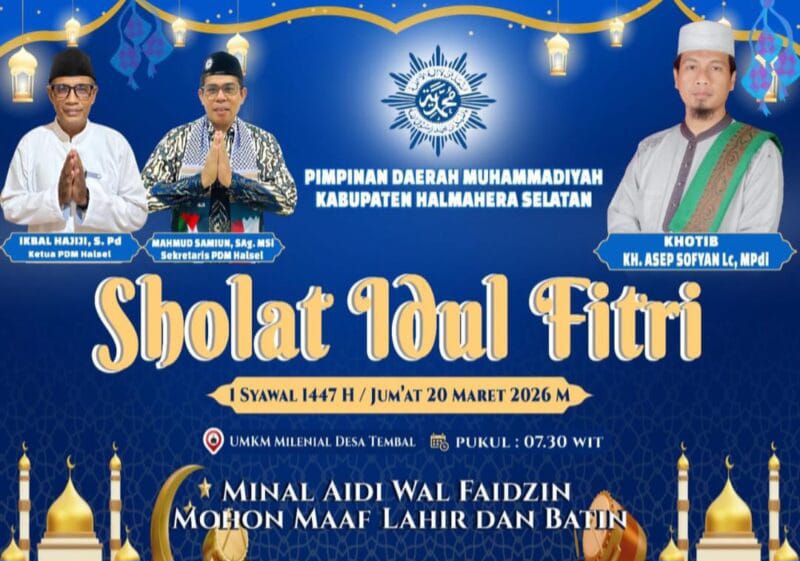 Pagi Ini Jemaah Muhammadiyah Halsel Gelar Shalat Idul Fitri di UMKM