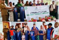 BAZNAS Dan BPBD Halsel Serahkan Bantuan ke Korban Bencana Angin Puting Beliung di Pulau Makian