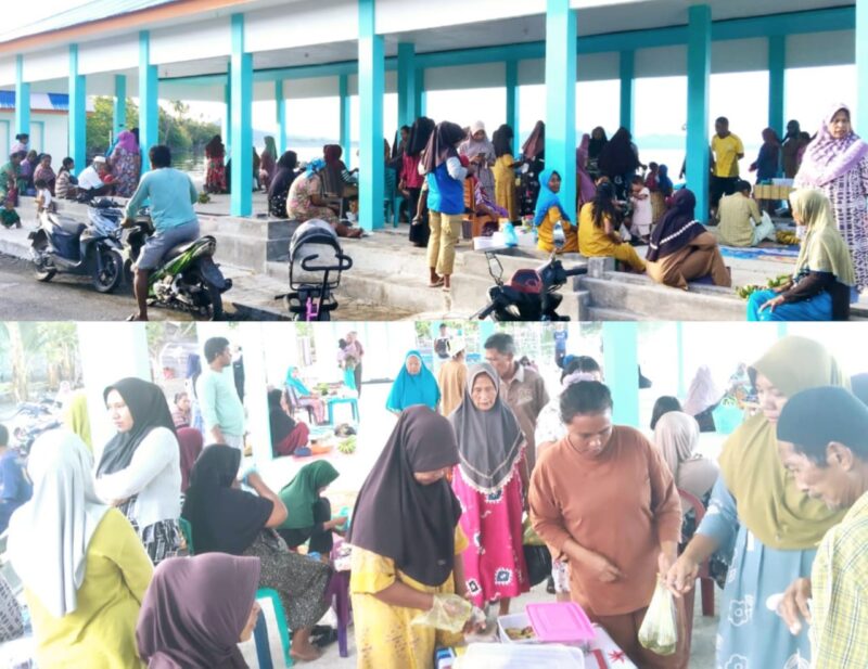 Pasar Tradisional Desa Dolik Diserbu Pembeli