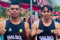 Atlet Atletik Halsel La Irfan La Siadi dan Nadir F. Ramadhani 
