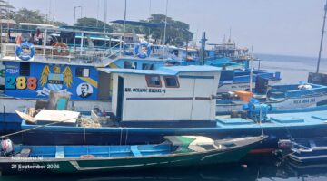 Kapal Pajeko Bantuan Dinas Perikanan Halsel Dibiarkan Terparkir di Pelabuhan Perikanan Panambang